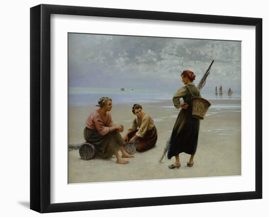 Mussel Gatherers, Brittany-August Wilhelm Nikolaus Hagborg-Framed Giclee Print