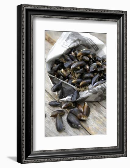 Mussels in Newspaper-Winfried Heinze-Framed Photographic Print