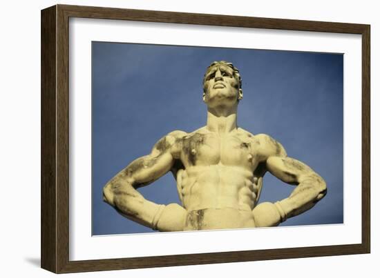 Mussolini Sports Stadium, Rome - Olympic Games 1933 - Statues - Fascist Architecture-Robert ODea-Framed Photographic Print