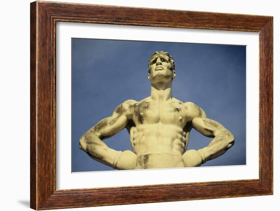 Mussolini Sports Stadium, Rome - Olympic Games 1933 - Statues - Fascist Architecture-Robert ODea-Framed Photographic Print