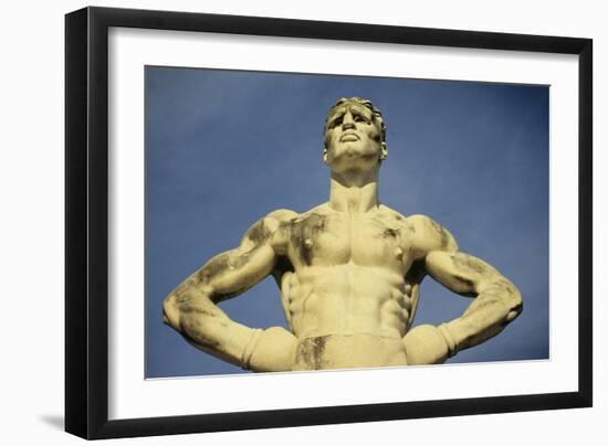 Mussolini Sports Stadium, Rome - Olympic Games 1933 - Statues - Fascist Architecture-Robert ODea-Framed Photographic Print