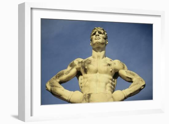 Mussolini Sports Stadium, Rome - Olympic Games 1933 - Statues - Fascist Architecture-Robert ODea-Framed Photographic Print