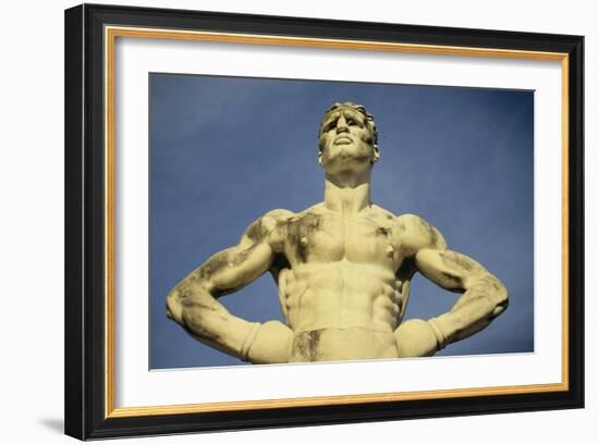 Mussolini Sports Stadium, Rome - Olympic Games 1933 - Statues - Fascist Architecture-Robert ODea-Framed Photographic Print