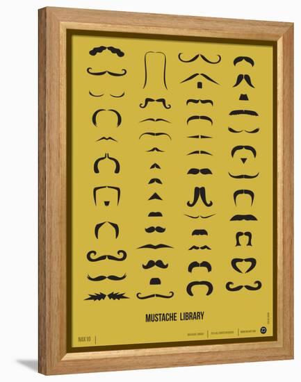 Mustache Library Poster-NaxArt-Framed Stretched Canvas