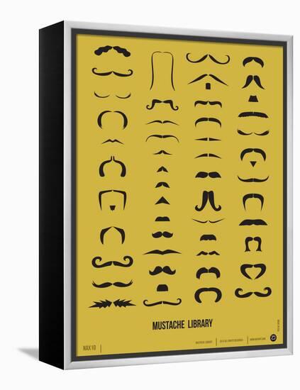 Mustache Library Poster-NaxArt-Framed Stretched Canvas