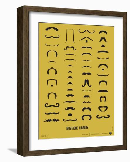 Mustache Library Poster-NaxArt-Framed Art Print