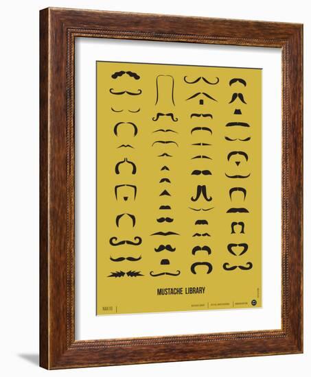 Mustache Library Poster-NaxArt-Framed Art Print