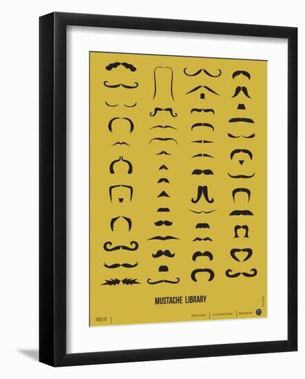 Mustache Library Poster-NaxArt-Framed Art Print