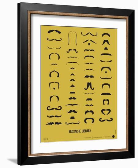 Mustache Library Poster-NaxArt-Framed Art Print