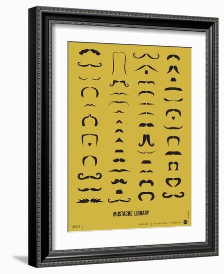 Mustache Library Poster-NaxArt-Framed Art Print