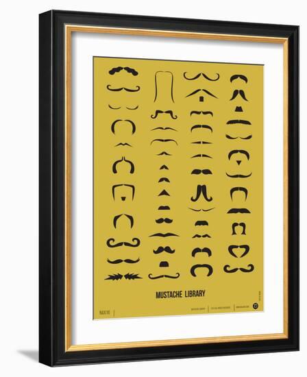 Mustache Library Poster-NaxArt-Framed Art Print