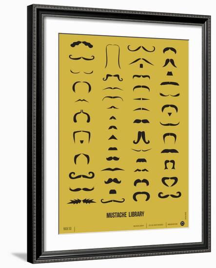 Mustache Library Poster-NaxArt-Framed Art Print