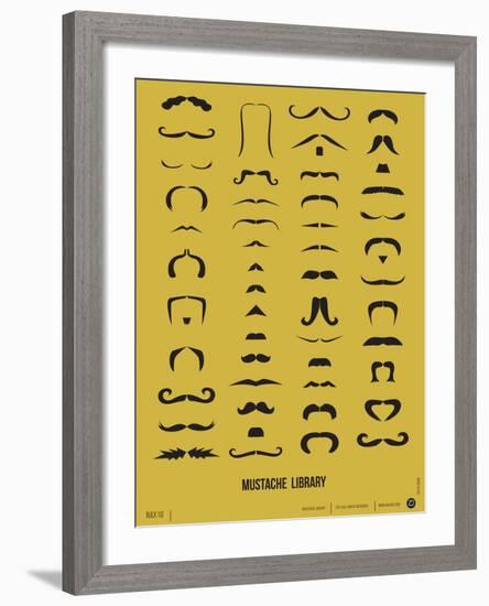 Mustache Library Poster-NaxArt-Framed Art Print