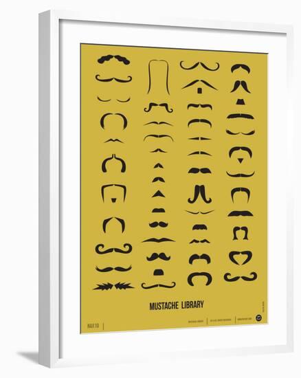 Mustache Library Poster-NaxArt-Framed Art Print