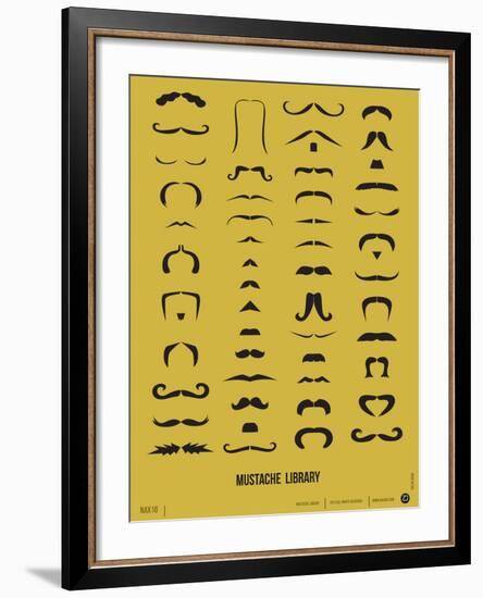 Mustache Library Poster-NaxArt-Framed Art Print