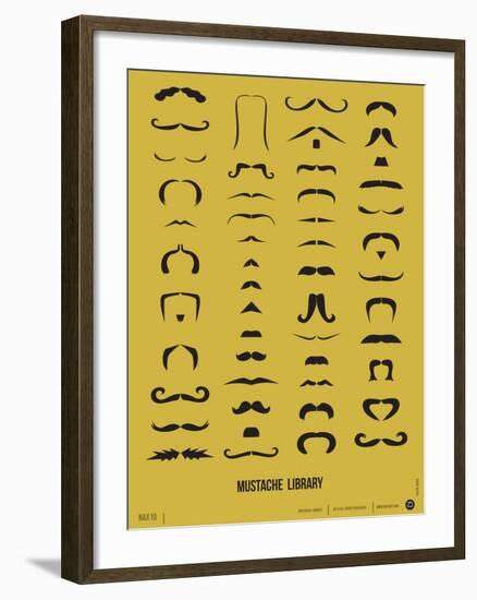 Mustache Library Poster-NaxArt-Framed Art Print