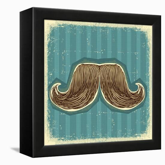 Mustaches Symbol Set On Old Paper Texture.Vintage Background-GeraKTV-Framed Stretched Canvas