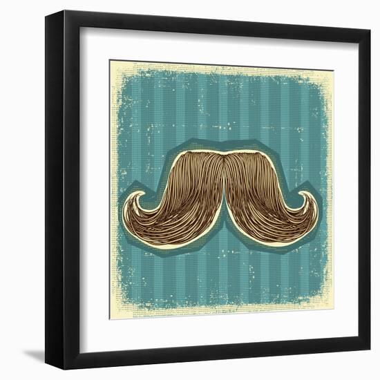 Mustaches Symbol Set On Old Paper Texture.Vintage Background-GeraKTV-Framed Art Print