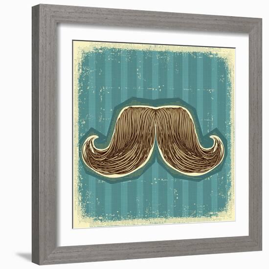 Mustaches Symbol Set On Old Paper Texture.Vintage Background-GeraKTV-Framed Art Print