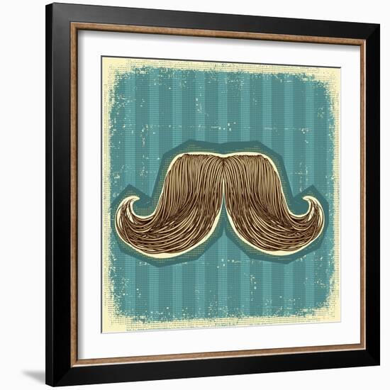 Mustaches Symbol Set On Old Paper Texture.Vintage Background-GeraKTV-Framed Art Print