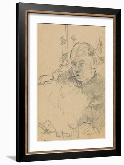 Mustachioed Man Seated, Drinking in a Bar with Two Other Men in Hats-Walter Richard Sickert-Framed Giclee Print