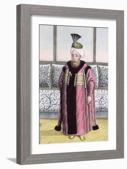 Mustafa II, Ottoman Emperor, (1808)-John Young-Framed Giclee Print