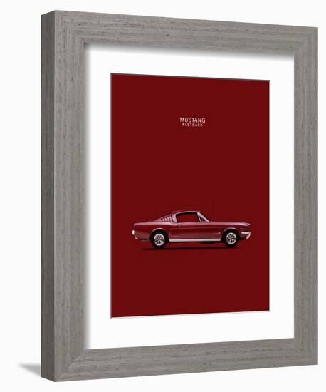 Mustang Fastback 65-Mark Rogan-Framed Art Print