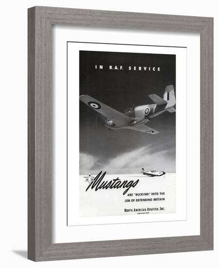 Mustangs In R.A.F. Service-null-Framed Art Print