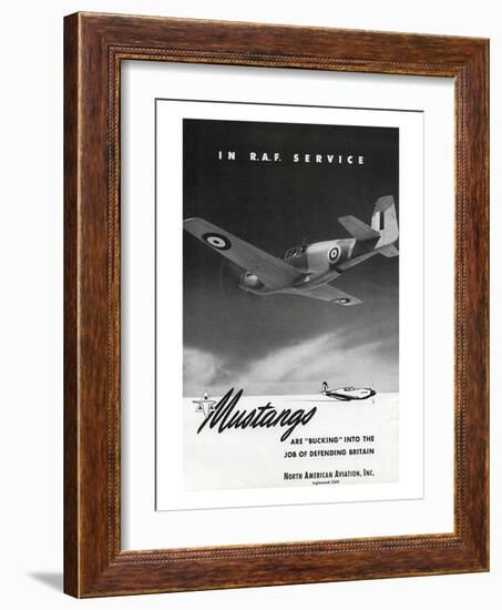 Mustangs In R.A.F. Service-null-Framed Art Print