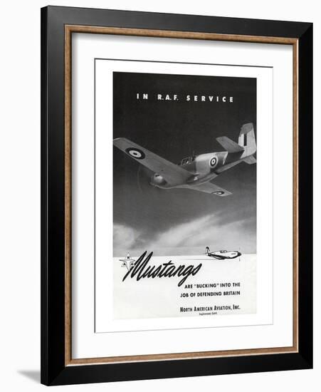 Mustangs In R.A.F. Service-null-Framed Art Print