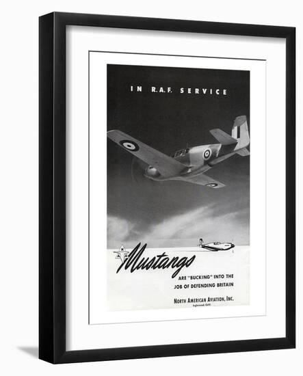 Mustangs In R.A.F. Service-null-Framed Art Print