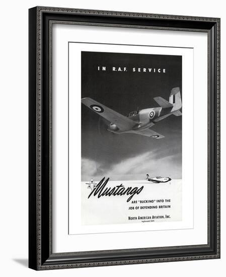 Mustangs In R.A.F. Service-null-Framed Art Print