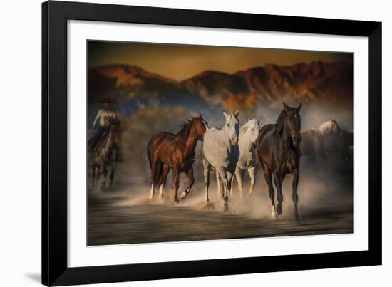 Mustangs on the Move-Bobbie Goodrich-Framed Giclee Print