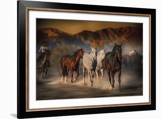 Mustangs on the Move-Bobbie Goodrich-Framed Giclee Print