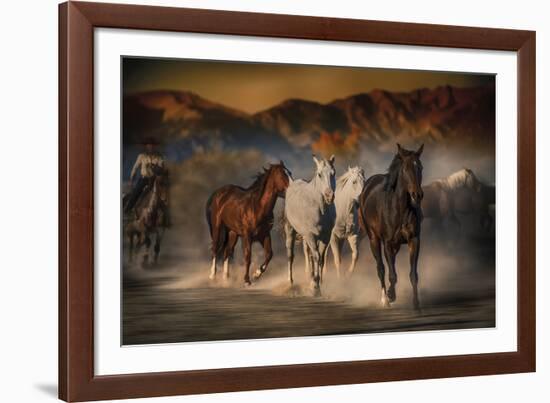 Mustangs on the Move-Bobbie Goodrich-Framed Giclee Print