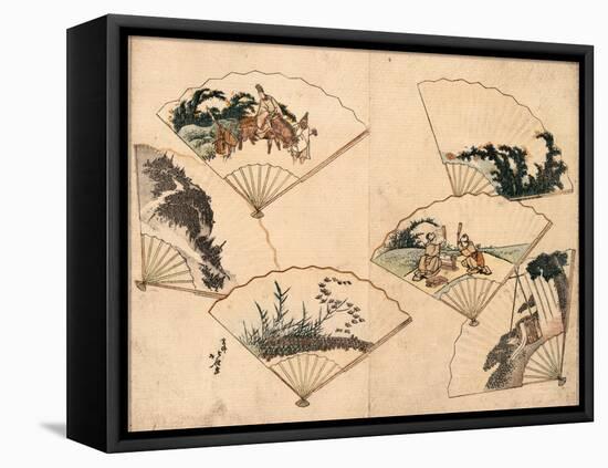 Mutamagawa Senmen Harimaze-Katsushika Hokusai-Framed Premier Image Canvas