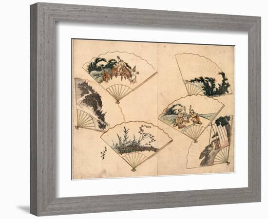 Mutamagawa Senmen Harimaze-Katsushika Hokusai-Framed Giclee Print