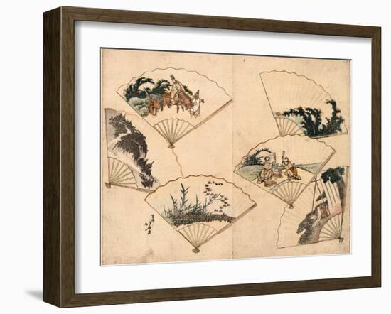 Mutamagawa Senmen Harimaze-Katsushika Hokusai-Framed Giclee Print