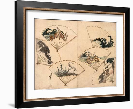 Mutamagawa Senmen Harimaze-Katsushika Hokusai-Framed Giclee Print