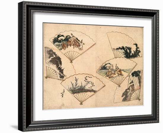 Mutamagawa Senmen Harimaze-Katsushika Hokusai-Framed Giclee Print