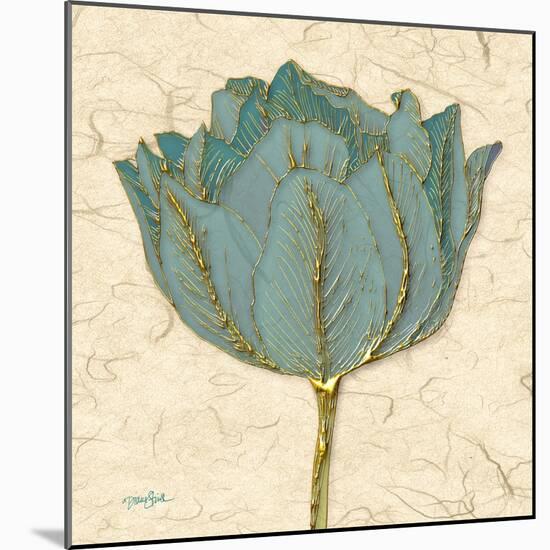 Muted Teal Tulip 1-Diane Stimson-Mounted Art Print