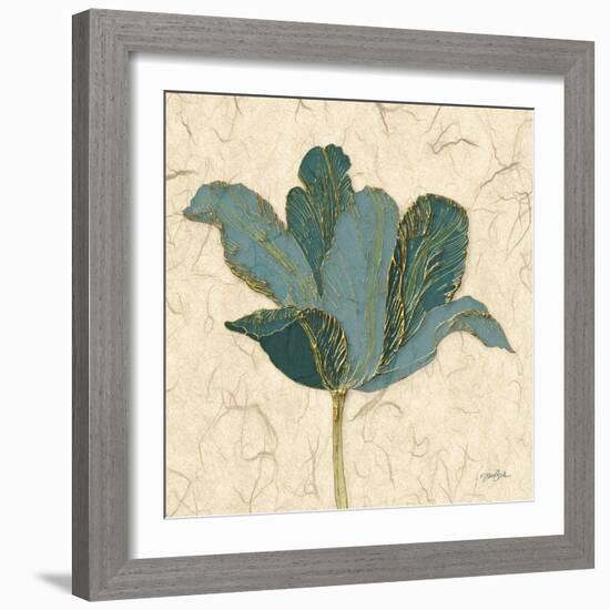 Muted Teal Tulip 2-Diane Stimson-Framed Art Print