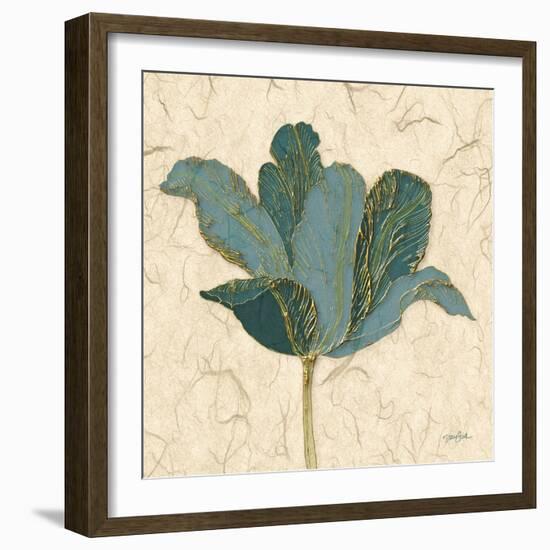 Muted Teal Tulip 2-Diane Stimson-Framed Art Print