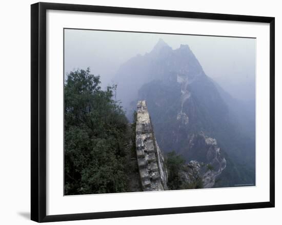 Mutianyu Great Wall Winding Through Misty Mountain, China-Keren Su-Framed Photographic Print