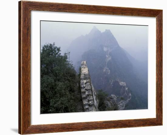 Mutianyu Great Wall Winding Through Misty Mountain, China-Keren Su-Framed Photographic Print