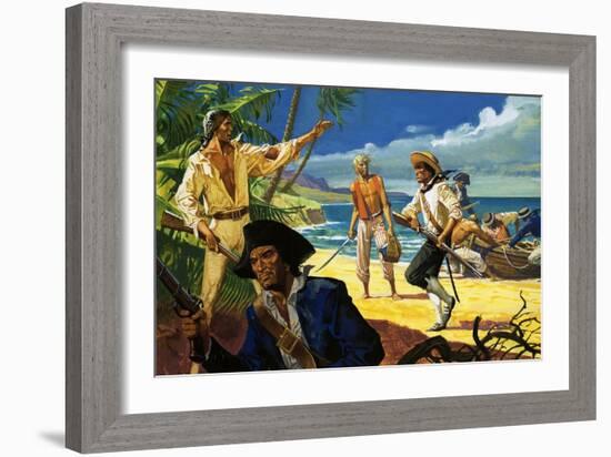 Mutineers from the Bounty Land on Pitcairn Island-Severino Baraldi-Framed Giclee Print