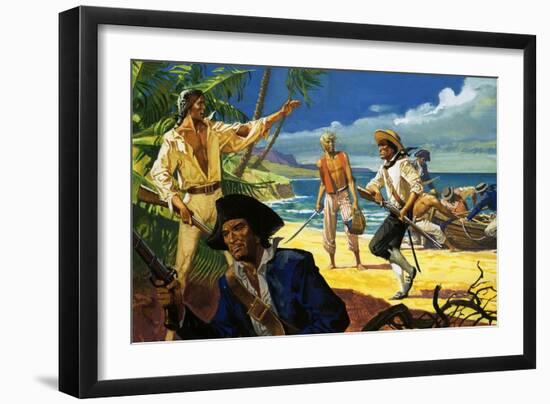 Mutineers from the Bounty Land on Pitcairn Island-Severino Baraldi-Framed Giclee Print