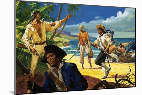 Mutineers from the Bounty Land on Pitcairn Island-Severino Baraldi-Mounted Giclee Print