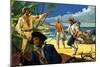 Mutineers from the Bounty Land on Pitcairn Island-Severino Baraldi-Mounted Giclee Print