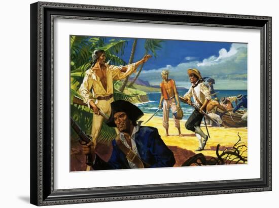 Mutineers from the Bounty Land on Pitcairn Island-Severino Baraldi-Framed Giclee Print